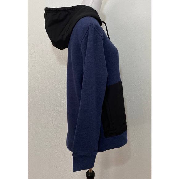 Champion Size L Black Navy Color Block Half Zip Hoodie Long Sleeve Athleisure - Picture 5 of 11